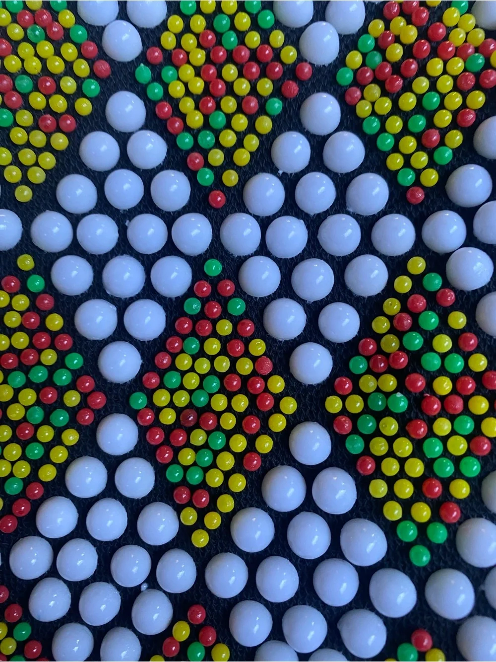 Vintage 1960’s Beaded Multicolor Diamond Pattern Top-Handle Bag